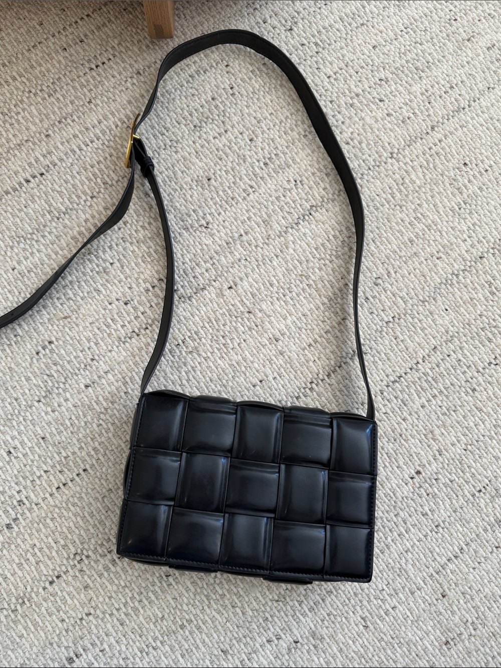 Black Woven Crossbody Bag - Classic Women